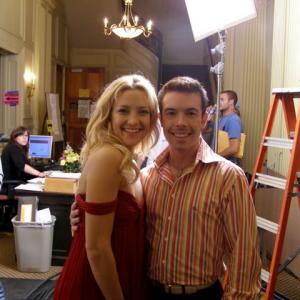 Rob Rota with Kate Hudson on the set of My Best Friend's Girl