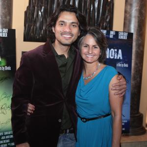 Diane M. Dresback (writer, producer) with Bivás Biswas (director, producer) at test screening of feature film PARANOIA.