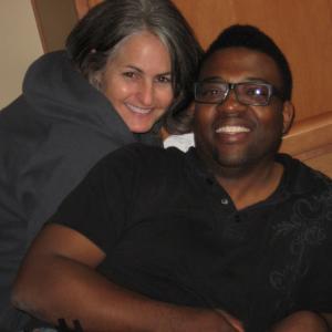 Diane M. Dresback (writer, director) with Director of Photography, Earnest Robinson on set for BLACK CLOUD.