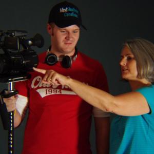 Writer & Director Diane M. Dresback working with Director of Photography Keith Carlson for the film Vx2