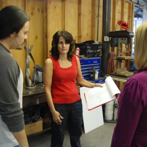 On set of SPARK - Diane M. Dresback- writer and director with Actors Kane Black and Nathalie Cadieux (2012)