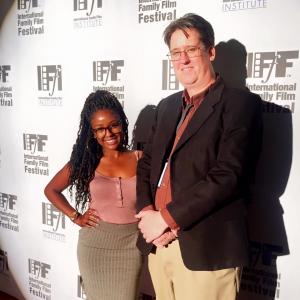 Patrice and editor Jeremy Gilleece in LA at the International Family Film Festival