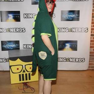 Stephanie Pressman on the red carpet for TBS King of The Nerds Season 2 Premiere