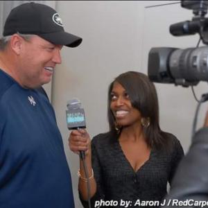 Interviewing Football coach Rex Ryan for Mad Flavor TV