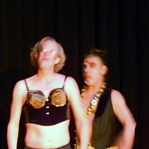 Me as Riff Raff behind in a professional production of The Rocky Horror Picture Show