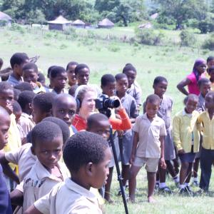 Cassie Jaye filming a documentary in Swaziland  November 2012