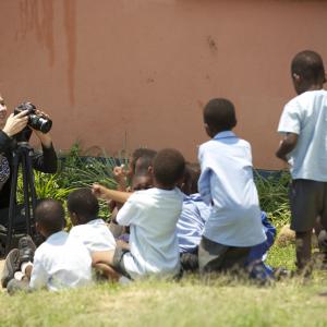Cassie Jaye filming a documentary in Swaziland - November 2012