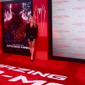 Tia Barr on the red carpet at The Amazing Spider ManFilm Premiere