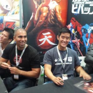 New York Comic-con 2014 signing session at FUNimation booth with Joey Ansah, Mike Moh & Akira Koieyama