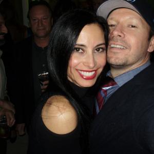 Jennifer Gjulameti and Donnie Wahlberg Grand Opening of Wahlburgers 10242011
