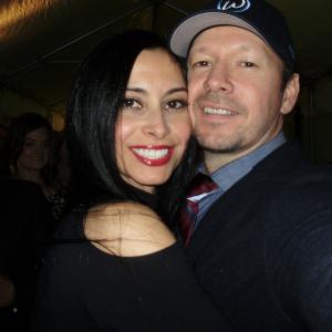 Jennifer Gjulameti and Donnie Wahlberg. Grand Opening of Wahlburgers. 10/24/2011