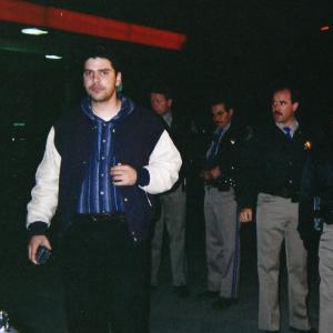 25 year old Joe Menendez making his professional directing debut on the set of his first episode of Real Stories of the Highway Patrol in January of 1995