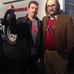 Sky Elobar and Danny McBride on the set of Don Verdean!