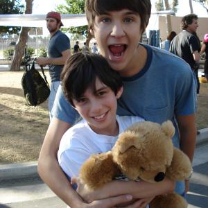 On the set of The First Time Love at First Hiccup with Devon Werkheiser