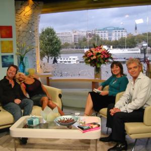 Eric Shaw Quinn Pamela Anderson Lorraine Kelly and Phillip Schofield on the set of This Morning London