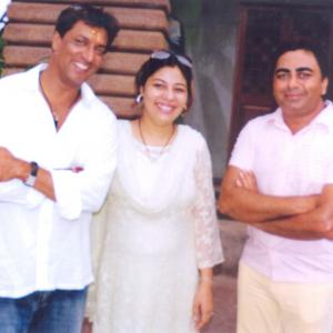 With Film Director Madhur Bhandarkar and Mrs Madhur Bhandarkar During Movie Traffic Signal Shoot At Karjat Maharashtra