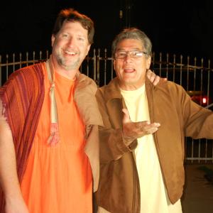 Brian Reed Garvin and Vincent Inneo on the set of 