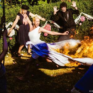Bride on Fire on the set of Belle of the Ball music video by Ephrata