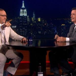 Still of Kevin Spacey and Stephen Colbert in The Colbert Report 2005