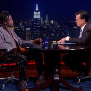 Still of Stephen Colbert and Saul Williams in The Colbert Report (2005)