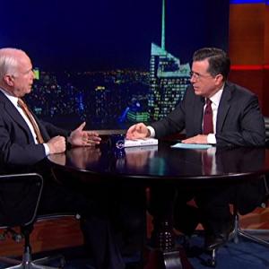 Still of Stephen Colbert and John McCain in The Colbert Report 2005