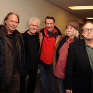 David Crosby, Geoffrey Gilmore, Graham Nash, Stephen Stills and Neil Young at event of CSNY/Déjà Vu (2008)