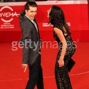 Reza Sixo Safai and Sarah Kazemy on the red carpet at Rome Int'l Film Festival.