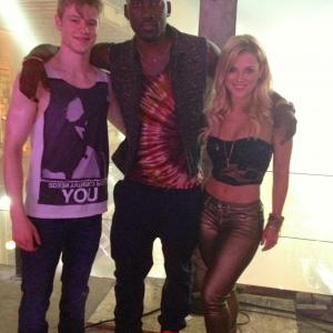 Lucas Till Shamier Anderson and Katrina Norman on the set of Strings