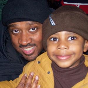 Avery with film Director-Randall Dottin on set of the movie 