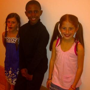 Avery and fellow actor friends Julianna Rigoglioso and Madisyn Shipman in Wardrobe for the 