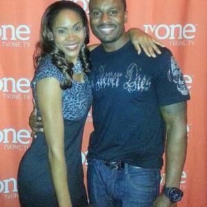 Me with my Breaking Up Is Hard to Do and Probable Cause costar Kendrick Cross at The Rickey Smiley Show premiere