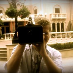 Holding a 16mm camera at NYFA