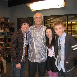Jillian with Jared Kusnitz, Chevy Chase, and Dean Collins on set of NBC's Community 4/10