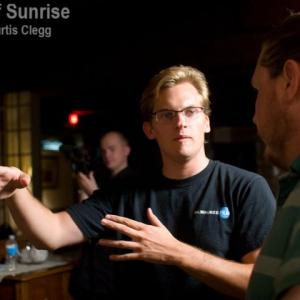 On the set of Afraid of Sunrise with director Justin R Romine Sept 2010
