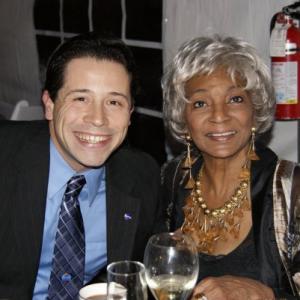 Matthew F. Reyes dines with Nichelle Nichols at the NASA Ames Research Center 70th Anniversary Gala