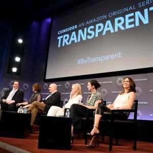 Gaby Hoffmann Jeffrey Tambor Amy Landecker Judith Light Jill Soloway and Alan Sepinwall at event of Transparent 2014
