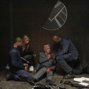 Still of Edward James Olmos, Henry Simmons, Adrianne Palicki and Cornelius Smith Jr. in Agents of S.H.I.E.L.D. (2013)