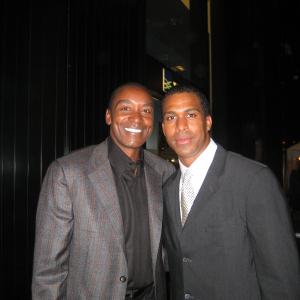 Isaiah Thomas and Spinks at Miracle of ST Anna premiere Styled by georgia Alexander