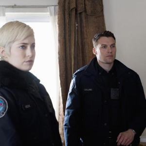 Still of Charlotte Sullivan and Peter Mooney in Rookie Blue 2010
