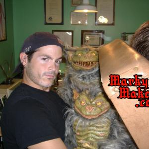 Marky on set as two Hobgoblins in 