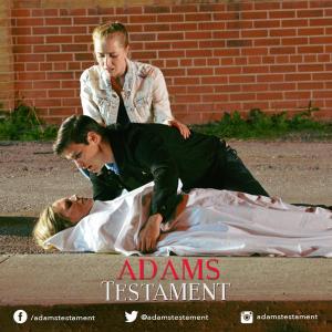 Sydney van Delft with Luke Bilyk and Kate Drummond in Adam's Testament