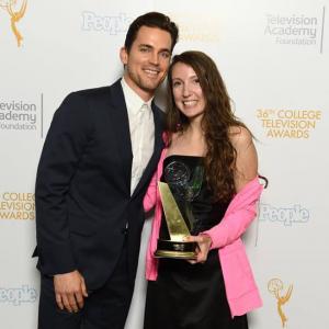 Melissa with Matt Bomer after he surprised her with the Bricker Humanitarian Award the last of the night and the one he called the most prestigious 36th College Television Awards April 23 2015