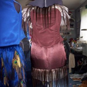 Silk charmeuse corset and skirt Human hair detailing for a hairdressing competition