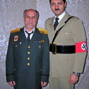 On Set of PiLOT LORDS OF PAIN with CoStar Frank Di Giovanni as Mussolini  Danny Boushebel as Hitler Brooklyn NY 2009