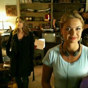 AngelineRose Troy and Natalie Zea on the set of InSight