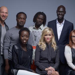 Reese Witherspoon, Philippe Falardeau, Margaret Nagle, Arnold Oceng, Corey Stoll, Ger Duany, Emmanuel Jal and Kuoth Wiel at event of The Good Lie (2014)