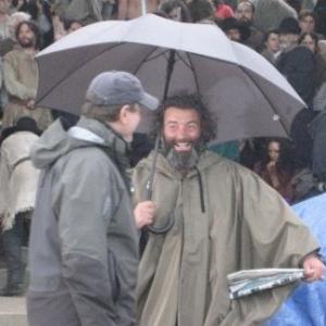 A rainy day in Narnia This scene lasted a minute or two on film but was five days in the making When it rained people would run to us the Lords with umbrellas and rain coatsto protect our costumes I think this is Dan Balzer and I sharing a laugh