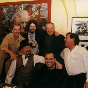 Dennis Hopper and friends at an exhibition of one of my paintings, Prague 1995. Mr Hopper was the only sober one in this picture. A rude wit bounced around as it was taken, I had the last laugh, I wish I could recall the banter :(