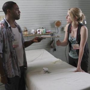 Still of Jason George and Mamie Gummer in Off the Map 2011