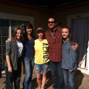 On the set of A Horse For Summer with Dean Cain Terri Minton Mandalyn Carlson and Nicole Criss